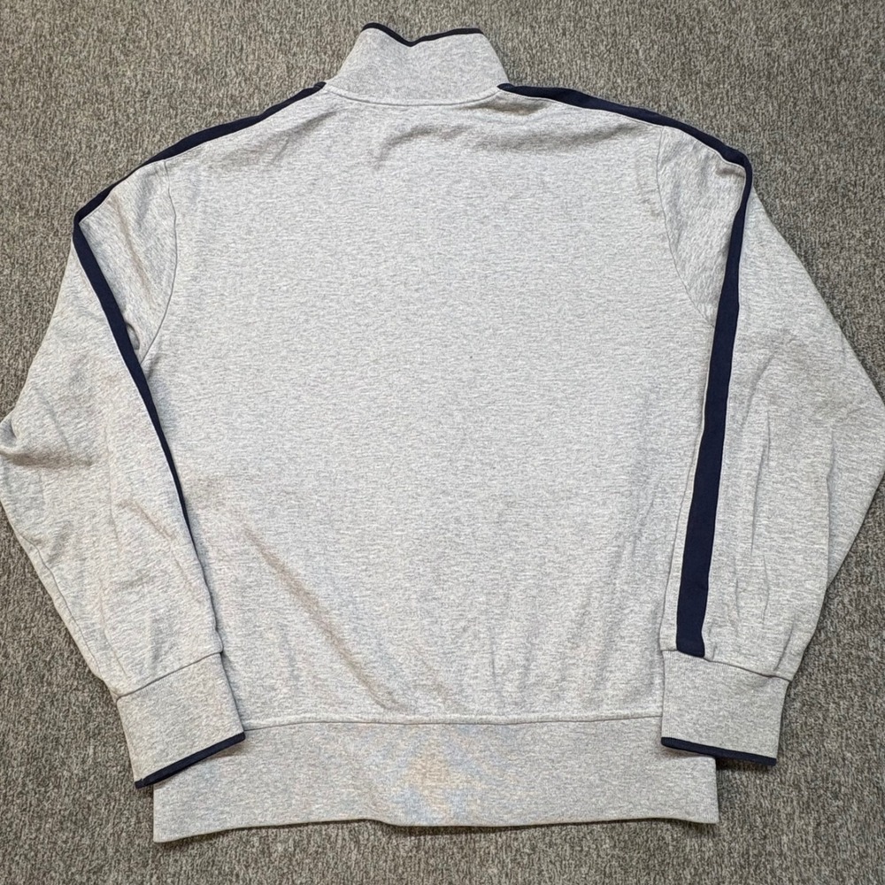 Polo Ralph Lauren Mens Grey Full Zip Track Jacket Navy Stripe Pony Logo Medium - Picture 4 of 12